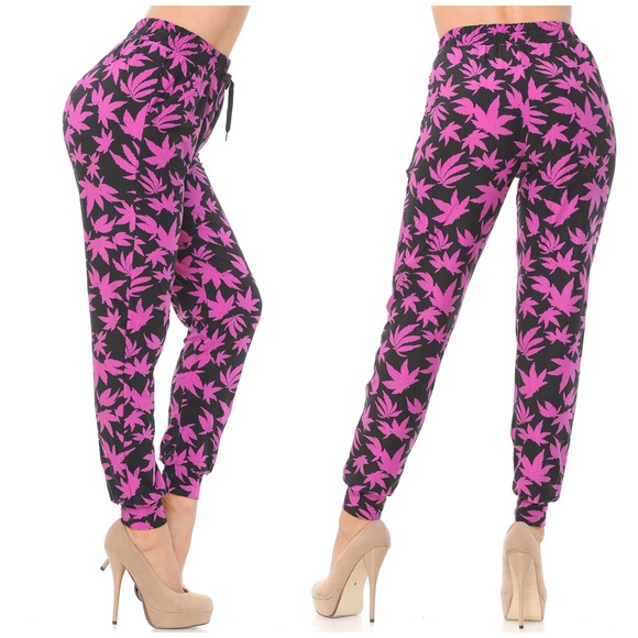 NWT! Rasta 420 Leaf Buttery Soft Joggers - Picture 2 of 7